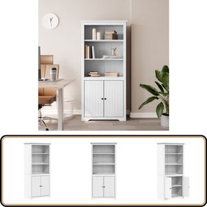 vidaXL Boekenkast BODO - Wit - 82x40x173 cm Boekenkast - Houten Boekenkast - Bibliotheek - Vintage Boekenkast - Frans Design