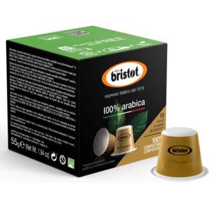 Bristot 100% Arabica Koffie Capsules - Biologisch afbreekbaar - (Nespesso© Compatible) - 100 stuks