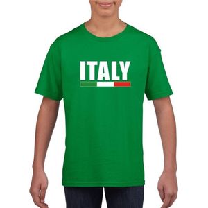 Groen Italie supporter t-shirt voor kinderen 110/116