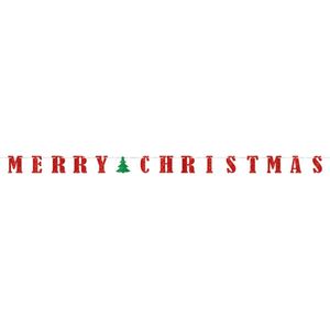 AMSCAN - Merry Christmas slinger - Decoratie > Muur-, deur- en raamdecoratie