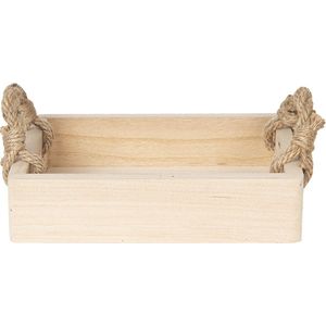 Clayre & Eef Decoratie Dienblad 26x20x6 cm Bruin Hout Rechthoek Serveerschaal