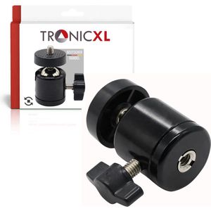 TronicXL 360° kogelkop statief adapter 1/4 inch - statiefkop voor uw foto en BallHead camera - accessoires universeel kogelkop mini voor uw camerastatief - SLR camcorder - lichtstatief - tripod
