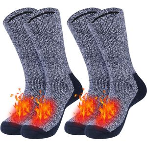 2 paar Merino sokken heren wollen sokken, wandelsokken trekkingsokken pak sokken ademende functionele sokken voor alle activiteiten (EU 39-42, 43-46) - Zwart