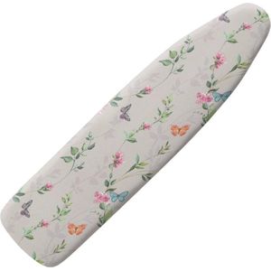 Elastische Strijkplankhoes Grijs met Vlinders - Superzacht en Schroeibestendig, Maat S voor Strijkplanken van 110-115 x 30-36 cm