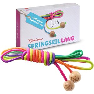 Premium springtouw voor kinderen - verstelbaar en lang met speelideeën voor touwtjespringen - vanaf 5 jaar - groepstouw - outdoor spellen - kleine cadeaus