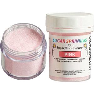 Sugarflair Sugar Sprinkles - Gekleurde Suiker - Roze - 40g - Eetbare Taartdecoratie