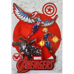 Marvel Avengers - Grote 3D wenskaart - met holografisch effect - superhelden Captain America en Captain Marvel - incl. envelop