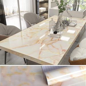 Zelfklevend Marmer Effect Vinyl Behang - Geel - 40 cm x 600 cm