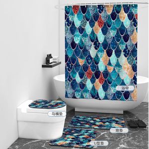 Floraweg Douchegordijn,Shower Curtain,badgordijn,badkamergordijn,Geometrisch roostereffect,-topkwaliteit - digitale printen -Anti Schimmel - Inclusief 12 ringen -met 12 stuks douchegordijnhaken – Waterdicht -Wasbaar- Polyester - 180x200 cm