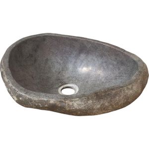 Waskom Riviersteen Waskom Opbouw - Waskommen Natuursteen - Grijs - 40 x 15 cm