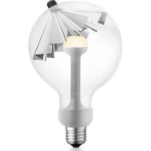 Home Sweet Home - Design LED Lichtbron Move Me - Zilver - 12/12/18.6cm - G120 Umbrella LED lamp - Met verstelbare diffuser - Dimbaar - 5W 400lm 2700K - warm wit licht - geschikt voor E27 fitting
