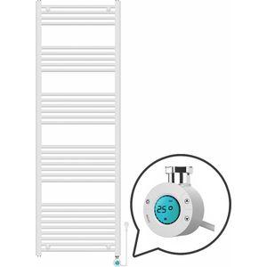 Handdoekradiator Elektrisch met Digitale Thermostaat - Radiator Badkamer - 1800 × 600 mm - Mat wit - 900 Watt