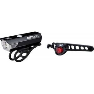 CatEye AMPP200 + Orb Fietsverlichting - LED - USB - Oplaadbaar - Zwart