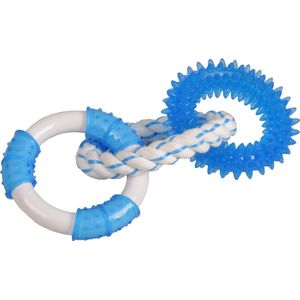 Hondenspeelgoed -  Dental Toy Ring Trio - Blauw - 12 x 6.5 x 27 cm
