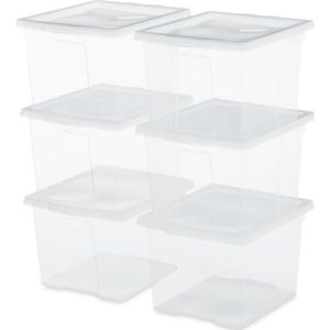 IRIS Useful Storage Box Opbergbox - 10L - Kunststof - Transparant - Set van 6