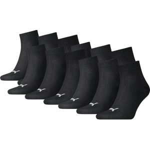 Puma Quarter Plain (12-Pack) Sokken - Maat 35-38 - Unisex - zwart/wit