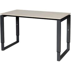 Verstelbaar Bureau - Plus 120x60 Eiken - zwart frame