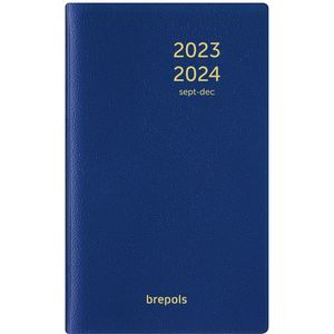 Brepols agenda 2023-2024 - GENOVA Interplan - 16M - Weekoverzicht - Blauw - 9 x 16 cm