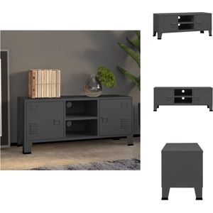 vidaXL TV-meubel Urban - Antraciet - 105 x 35 x 42 cm - Metalen constructie - 2 deuren - 1 schap - Kast