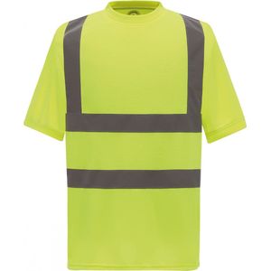 T-shirt Unisex S Yoko Ronde hals Korte mouw Hi Vis Yellow 100% Polyester