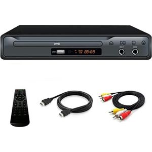 DVD speler met HDMI - DVD speler met HDMI aansluiting - DVD speler HDMI - Zwart - 0,97kg