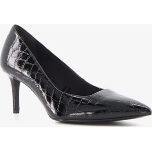 Tamaris dames pumps zwart met croco print - Maat 39