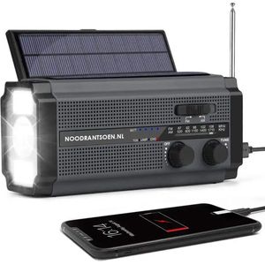 Noodradio met XL zonnepaneel en powerbank en dynamo