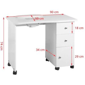 Cosmetische bureau - Manicuretafel met afzuiging - Werktafel Nagelstyliste - Manicure