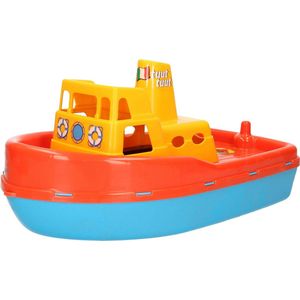 Speelgoed stoomboot rood/blauw 39 cm / strandspeelgoed voor kinderen