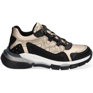 Braqeez 421972-589 Meisjes Lage Sneakers - Goud/Zwart - Textiel - Veters