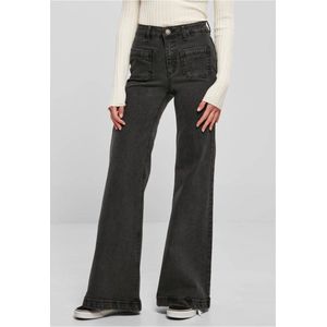 Urban Classics - Vintage Denim Flared jeans - Taille, 29 inch - Zwart