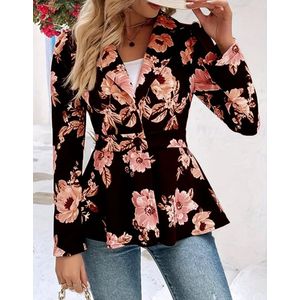 Sexy corrigerende elegante blazer met bloemen maat M/L