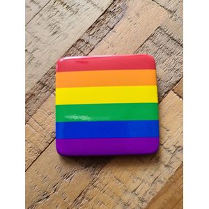LGBTQ - Vierkante badge LGBT 5 x 5 cm (LGBTQIA+, pride, love, LHBTI+, LHBTIQA+, gay, trans, bi, lesbo, homo)