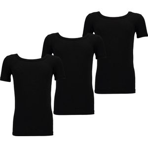 Apollo - Bamboe Jongens T-Shirt - Zwart - Ronde Hals - Maat 110/116 - Kinderkleding - Jongens T-shirt - Bamboe T-shirt wit - T-shirt kinderen