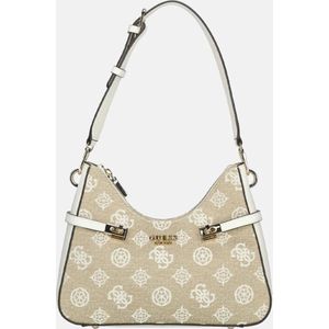 Guess Loralee Hobo Schoudertassen Dames - Wit - Maat ONESIZE