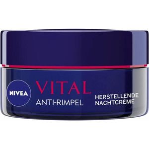 NIVEA VITAL Anti-Rimpel Herstellende Nachtcrème - Rijpe huid - Hydrateert en revitaliseert - Met vitamine F, teunisbloemolie en calcium - 50 ml