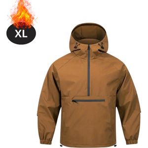 Livano Windjas Voor Heren - Windjack - Waterdicht - Jas Met Capuchon - Outdoorjas - Volwassen - Karamel - Maat XL