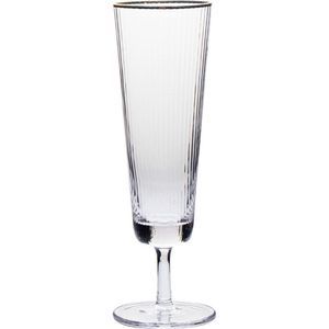 Vikko Décor - Champagne Glazen - Set van 6 Champagne Coupe - Flutes - Gouden Rand