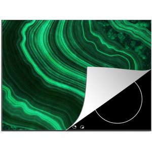 KitchenYeah® Inductie beschermer 75x52 cm - Agaat - Groen - Edelstenen - Marmer print - Kookplaataccessoires - Afdekplaat voor kookplaat - Inductiebeschermer - Inductiemat - Inductieplaat mat