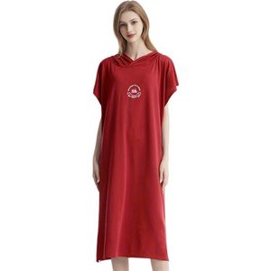 Livano Surf Poncho Voor Volwassenen - Omkleed Handdoek Zacht - Dames & Heren - Rood