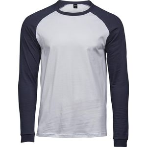 Tee Jays Herenshirt met lange mouwen Baseball T-Shirt (Wit/Zwaar)