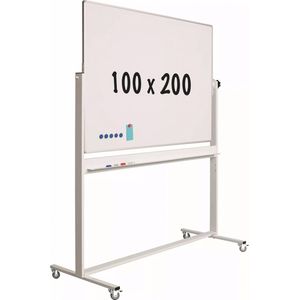 Mobiel whiteboard - Kantelbaar - Weekplanner - Maandplanner - Jaarplanner - Dubbelzijdig en magnetisch - 100x200cm