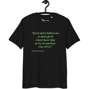 Satoshi`s Quote - Unisex - 100% Biologisch Katoen - Zwart - Maat 2XL | Bitcoin cadeau| Crypto cadeau| Bitcoin T-shirt| Crypto T-shirt| Crypto Shirt| Bitcoin Shirt| Bitcoin Merch|Crypto Merch|Bitcoin Kleding