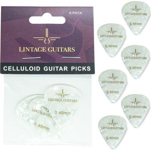 6 Stuks Plectrum Set - 0.46 Plectrum - Celluloid Guitar Picks - Lintage Guitars®