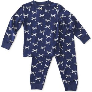 Little Label Pyjama Meisjes - Maat 74-80 - Blauw, Wit - Zachte BIO Katoen