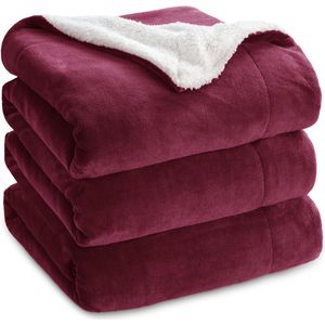 Dekbed, sherpa deken fleece microvezel voor bed en bank grijs 240x220cm, deken voor 2 persoons super zachte donzige deken voor woonkamer en slaapkamer