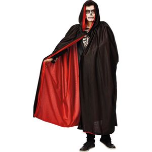 cape zwart met kap - rode voering - dracula halloween - venetiaans