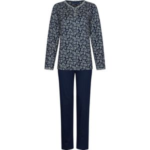 Donkerblauwe katoenen pyjama - Blauw - Maat - 52