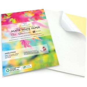 30 vellen A4 mat wit stickerpapier voor etiketten en stickers | Inkjet & laser afdrukbaar | Zelfklevend en snijmachine compatibel