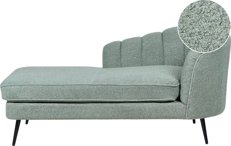 Chaise longue bouclé groen rechtszijdig ALLIER